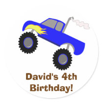 Monster Truck Birthday Personalised Sticker