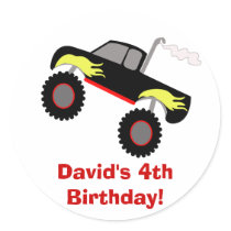 Monster Truck Birthday Personalised Sticker
