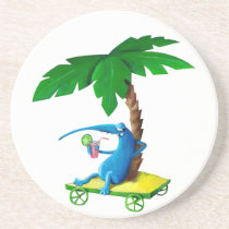 Monster under Palm Tree coasters