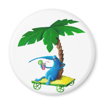 Monster under Palm Tree magnets