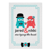 Monsters In Love Wedding Invitation