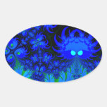 Monsters In The Dark Fractal Oval Stickers