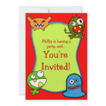 Monsters Kids Birthday Party Invitation