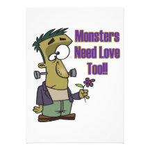monsters need love too funny frankenstein invites