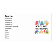 Monsters World's Best Big Brother Business Card Templates