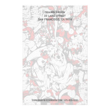 Monsters & Zombies Cartoon Characters Stationery Paper