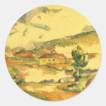 Mont Sainte Victoire by Cezanne, Vintage Fine Art Round Stickers