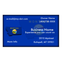 Montana Flag-Map Customisable Business Card Templates