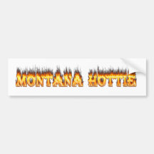 Montana hottie fire and flames bumper sticker