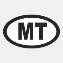 Montana - sheet of 4 oval car stickers