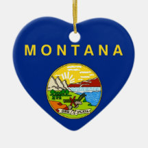 Montana State Flag Christmas Ornament