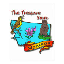 Montana Treasure State Bear Lark Flower Post Cards