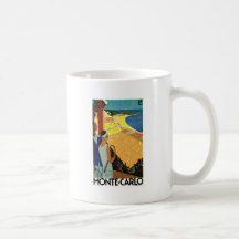 Monte Carlo Monaco Vintage Travel Poster Art Mugs