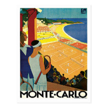 Monte Carlo Monaco Vintage Travel Poster Art Post Cards