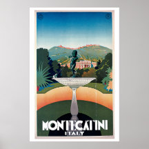 Montecatini, Italy Vintage Travel Poster
