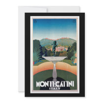 Montecatini, Italy Vintage Travel Poster Personalized Invites