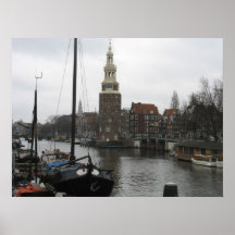 Montelbaanstoren (Montelbaan Tower) Amsterdam Art Poster