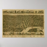 Montgomery Alabama 1887 Antique Panoramic Map Print