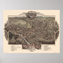 Montpelier, Vermont 1884 Poster