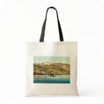 Montreux and Glion, Geneva Lake, Switzerland vinta Canvas Bags