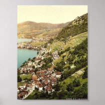 Montreux. View from Chambebaud, Geneva Lake, Switz Poster