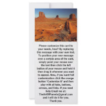 Monument Valley 1 Personalized Rack Card