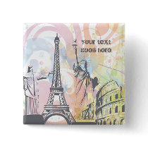 Monuments of the world custom button