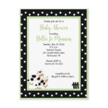 Moo Cow Black white Green Baby Shower Invitation postcards