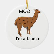 Moo, I'm a llama Ornaments