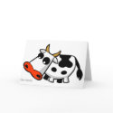 Moo the black and white cow Greeting card
