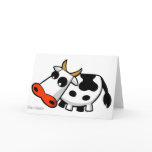 Moo the black and white cow Greeting card
