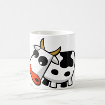 Moo the black and white cow mugs