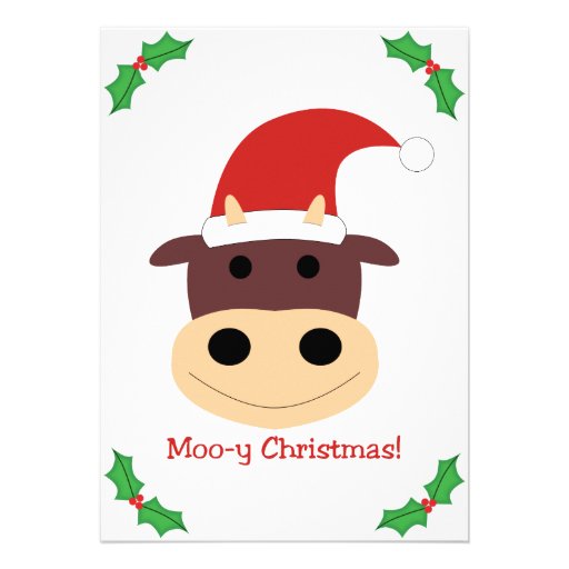 Moo-y Christmas! Holiday gifts and cards Personalized Invitations