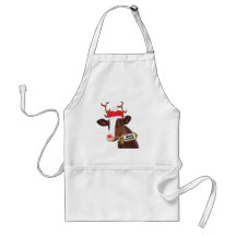Mooey Merry Christmas Reindeer Cow Aprons