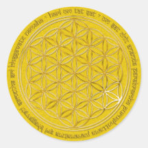 Moola Mantra / Blume Des Lebens / yellow splatter Sticker