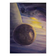 Moon and rings of Saturn Cards