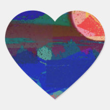 Moon And Sanity Heart Stickers
