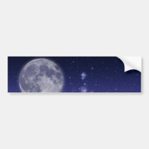 Moon and Shining Stars Bumper Stickers
