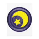 Moon and Star and Night postcards