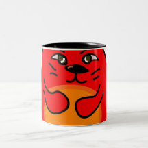 Moon cat_red earth coffee mug