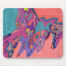 Moon Crashers, abstract art Mousemat