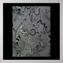 Moon Flowers Abstract Posters