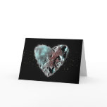 Moon Heart Sci Fi Valentine Love Romance Card