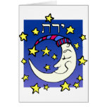 Moon in Hebrew Greeting Card