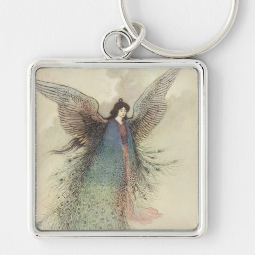 Moon Maiden Japanese Fairy by Warwick Goble Keychain