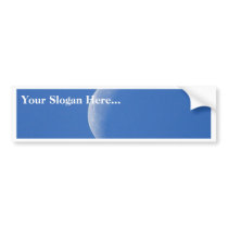 Moon On Blue Sky Bumper Stickers