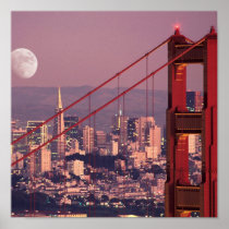 Moon over San Francisco Posters