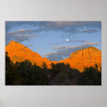 Moon Over Sedona Mountains 2212 Posters