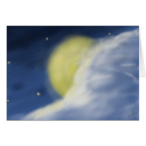 Moon Partly Hidden by a Cloud Greeting Card