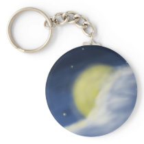 Moon Partly Hidden by a Cloud Key Chains